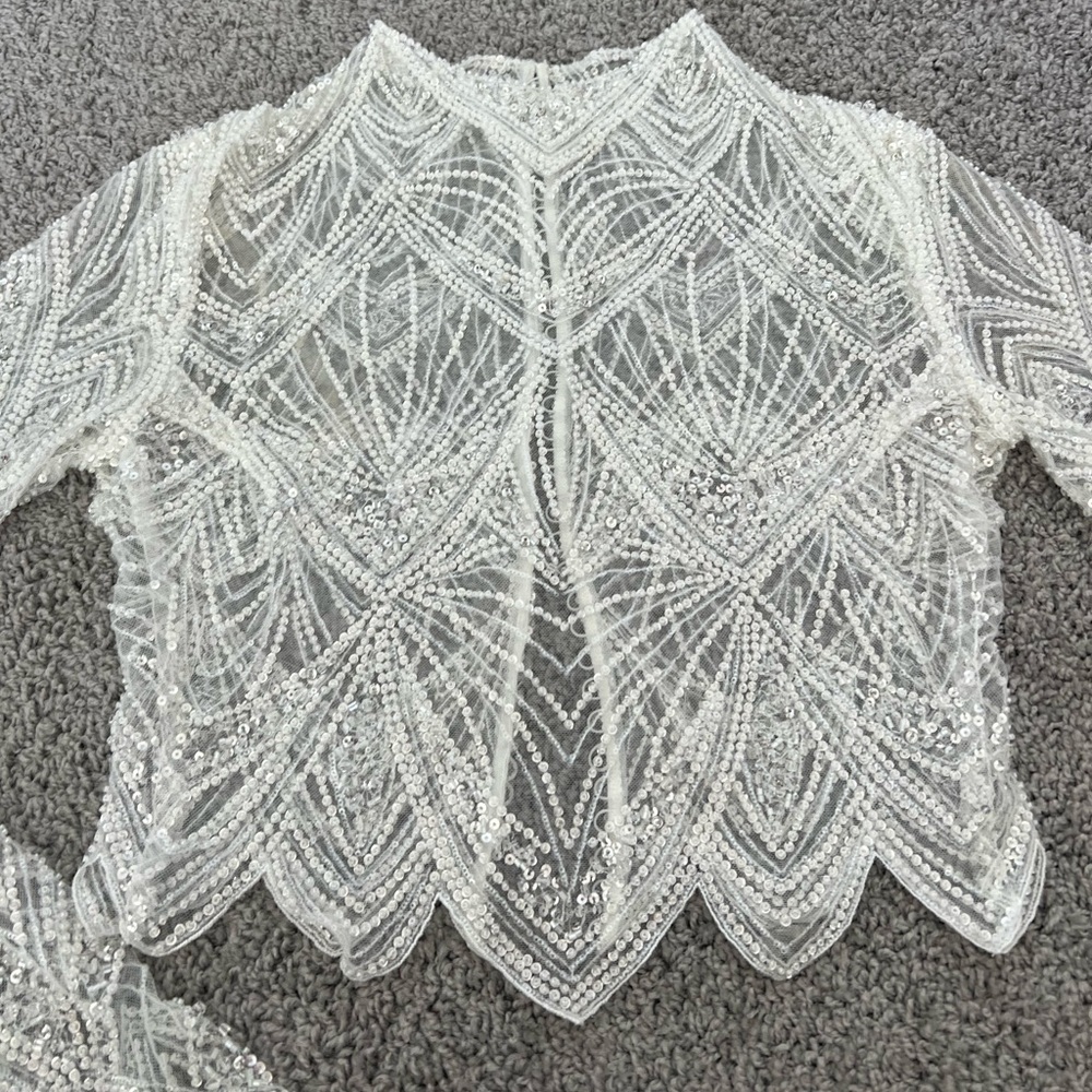 Eva Lendel Amani Bridal Bolero for Wedding Dress Contemporary 1920s Flapper Glam - Picture 12 of 16